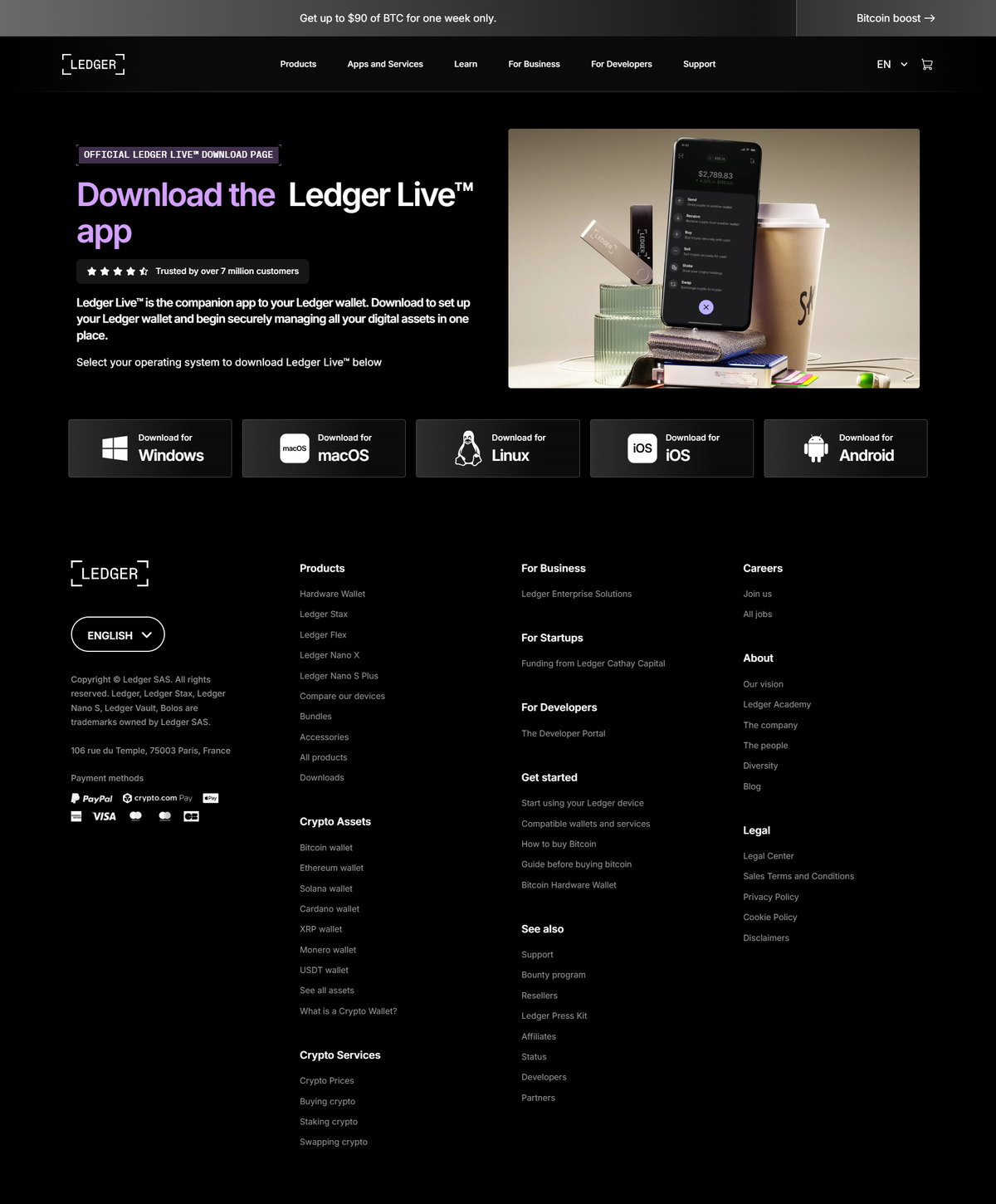 Ledger Live Desktop* — Official Software for Hardware* Wallet